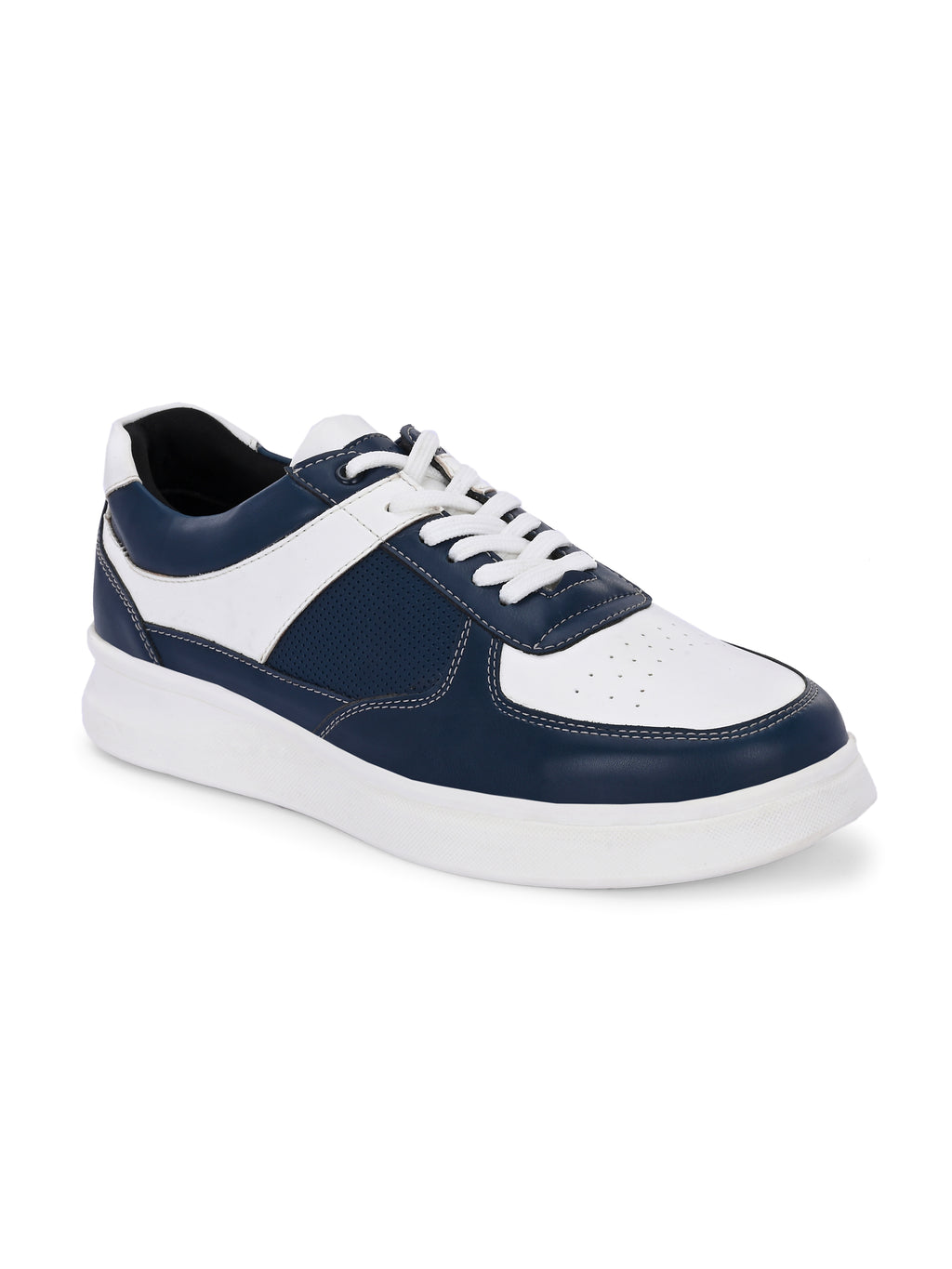 Men's White-Navy Blue Sneakers Shoes