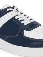 Men's White-Navy Blue Sneakers Shoes