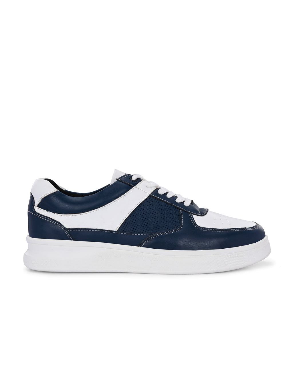 Men's White-Navy Blue Sneakers Shoes