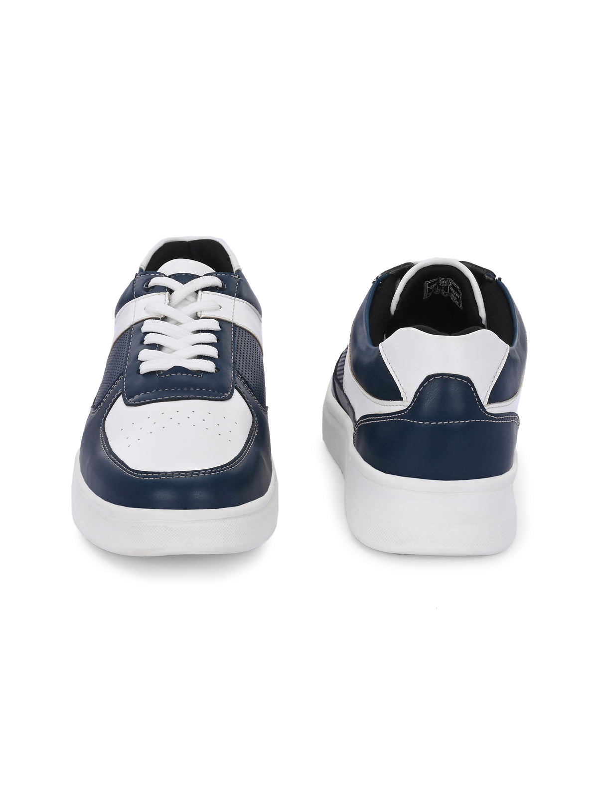 Men's White-Navy Blue Sneakers Shoes