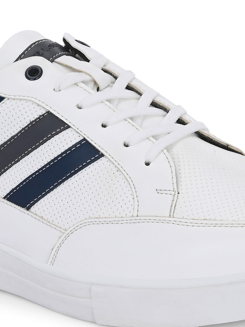 Men's White Striped Sneakers - Casual Shoes