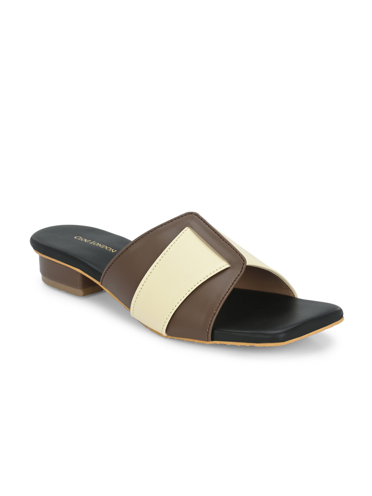 Women Brown White Casual Slip-On Flats