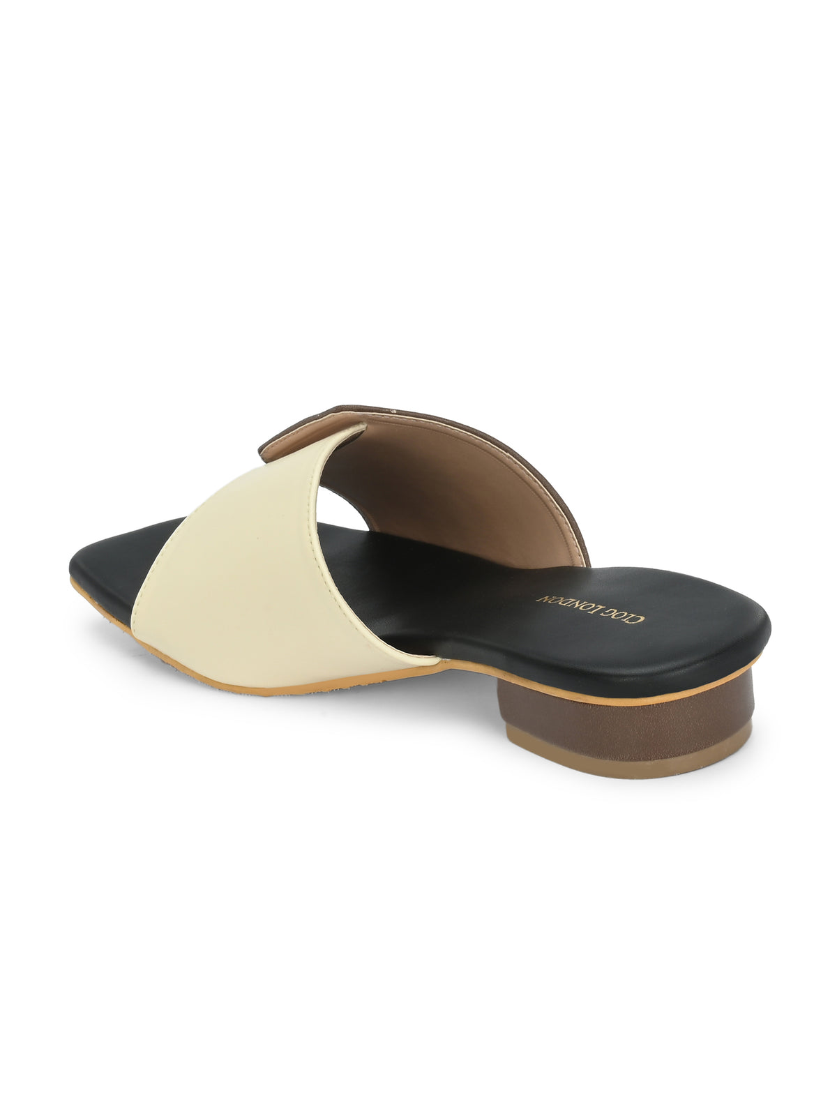 Women Brown White Casual Slip-On Flats