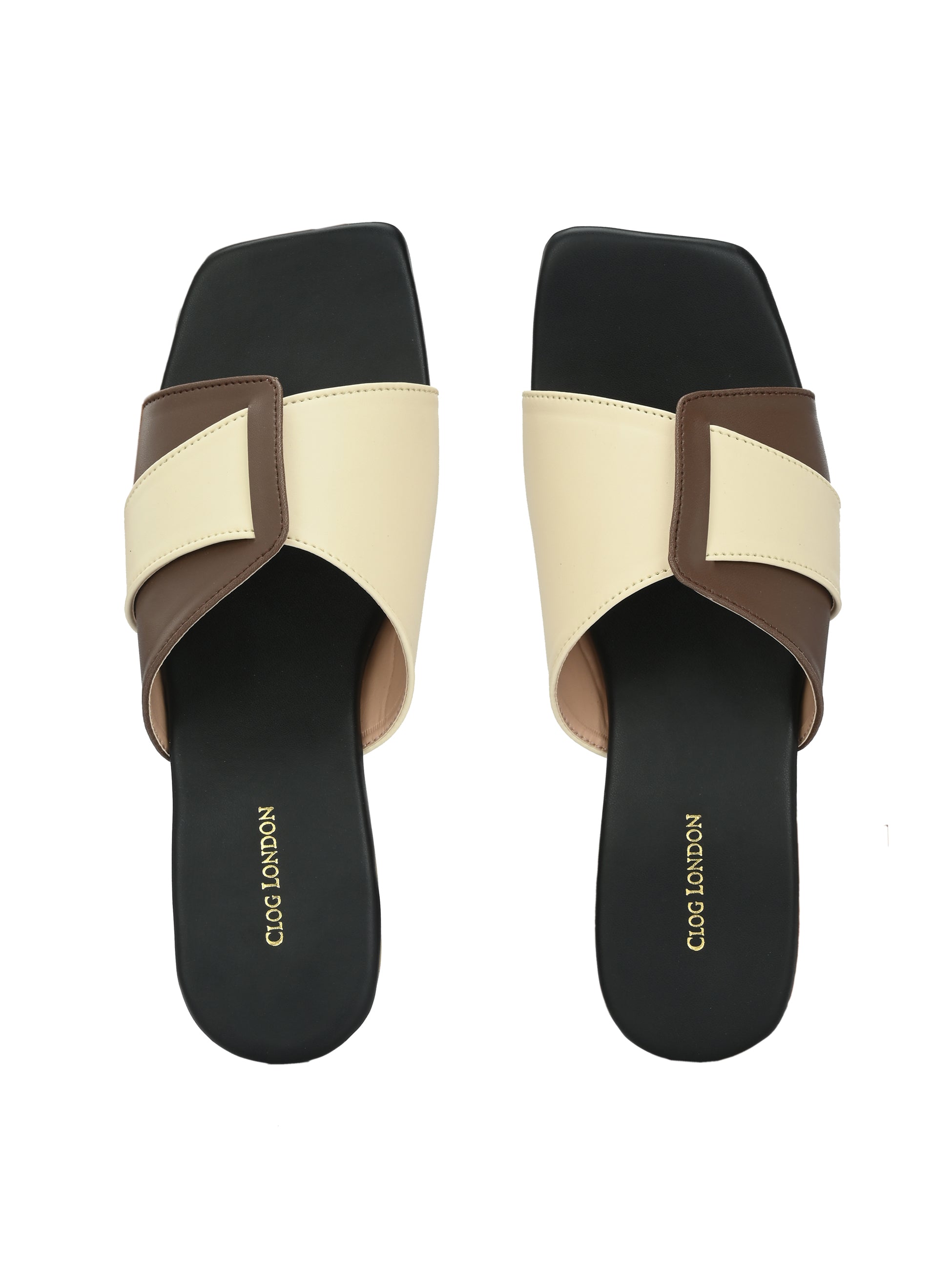Women Brown White Casual Slip-On Flats