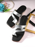 Strappy One Toe Block Flats & Heels
