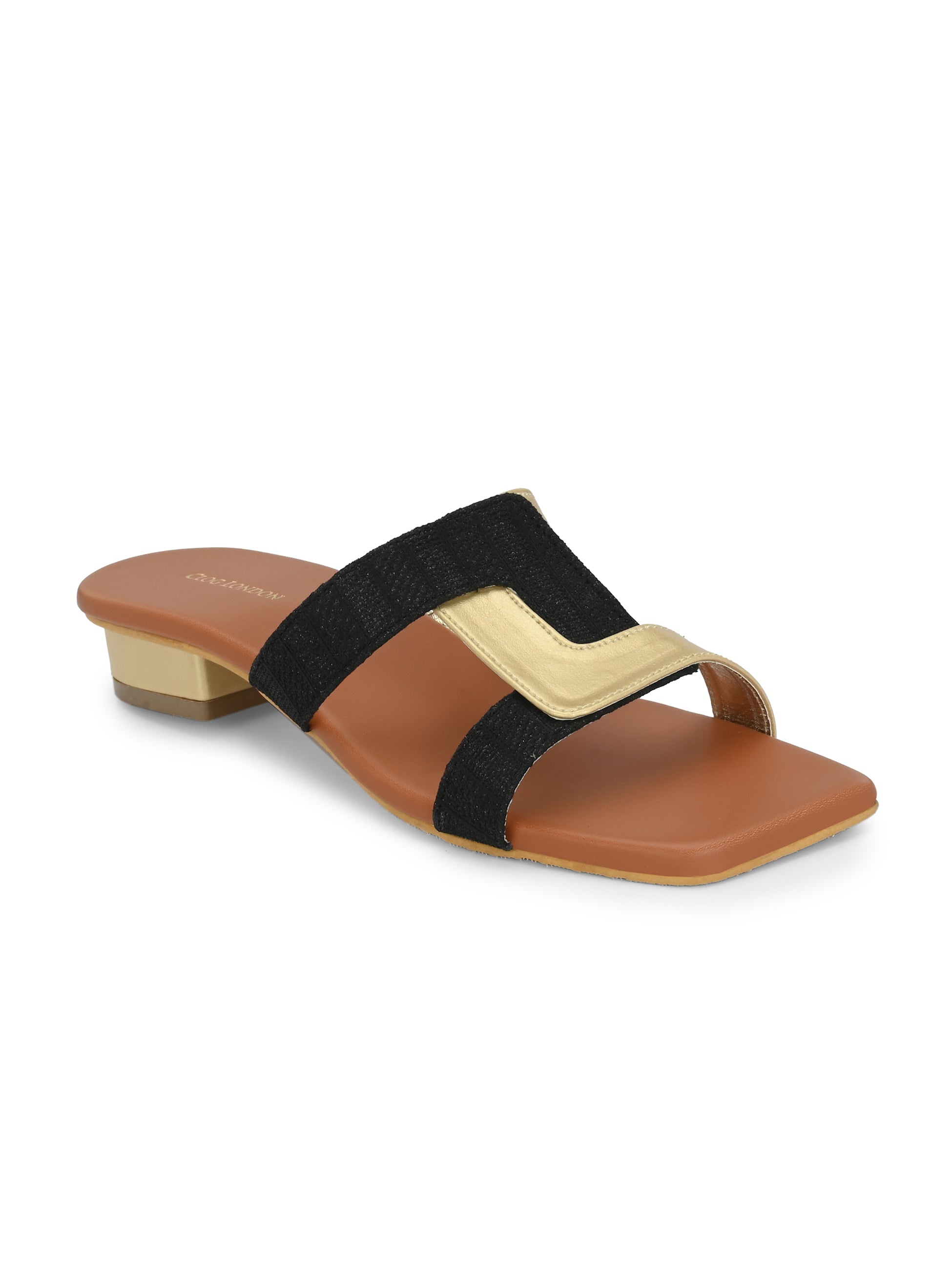 Women’s Black Gold Casual Strap Flats