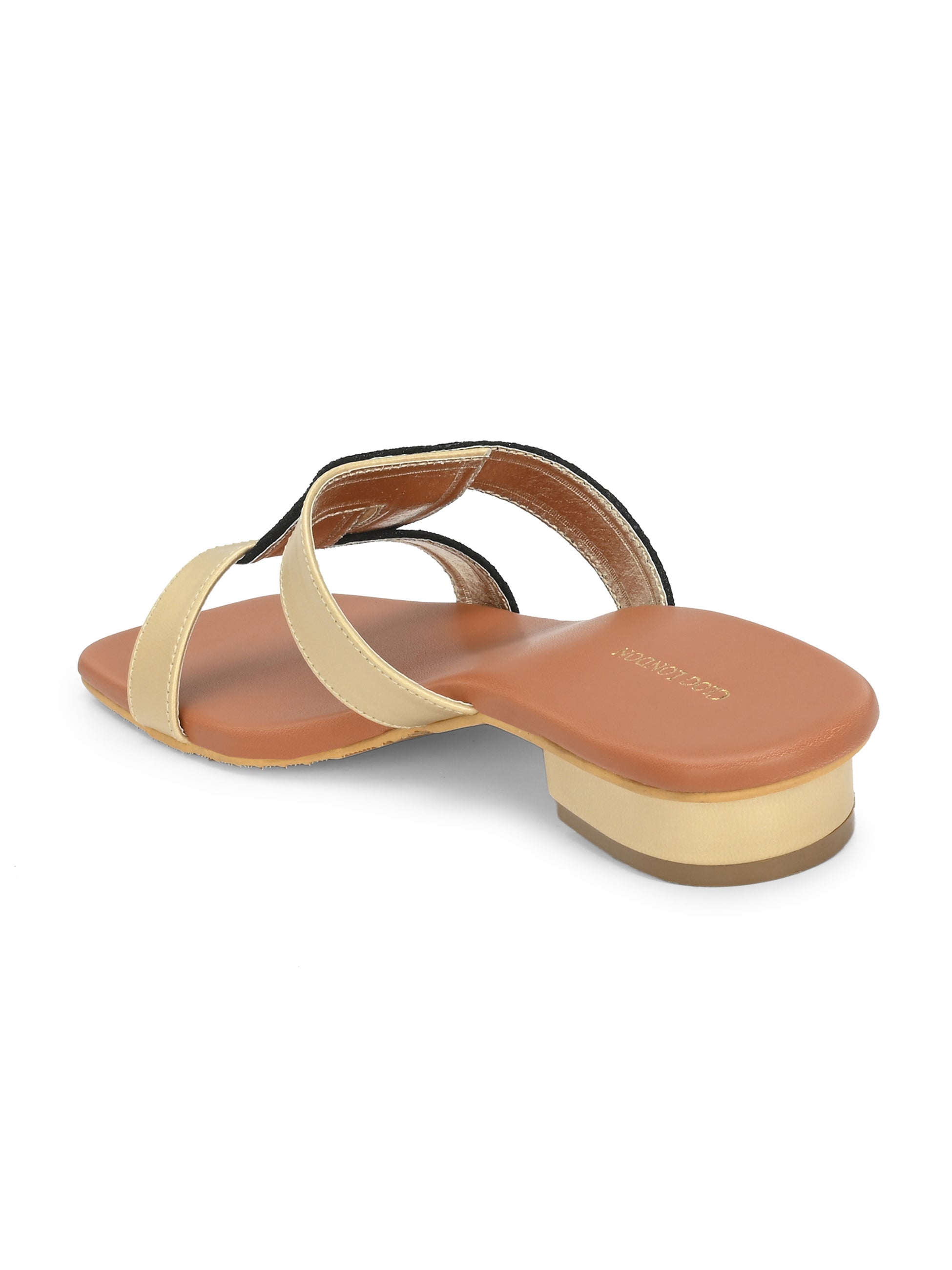 Women’s Black Gold Casual Strap Flats