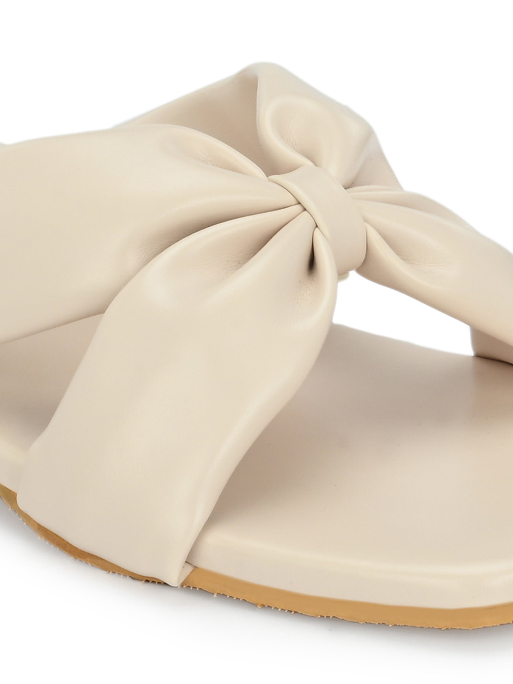 Women Off-White Strap Flats