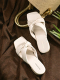 Women Off-White Strap Flats