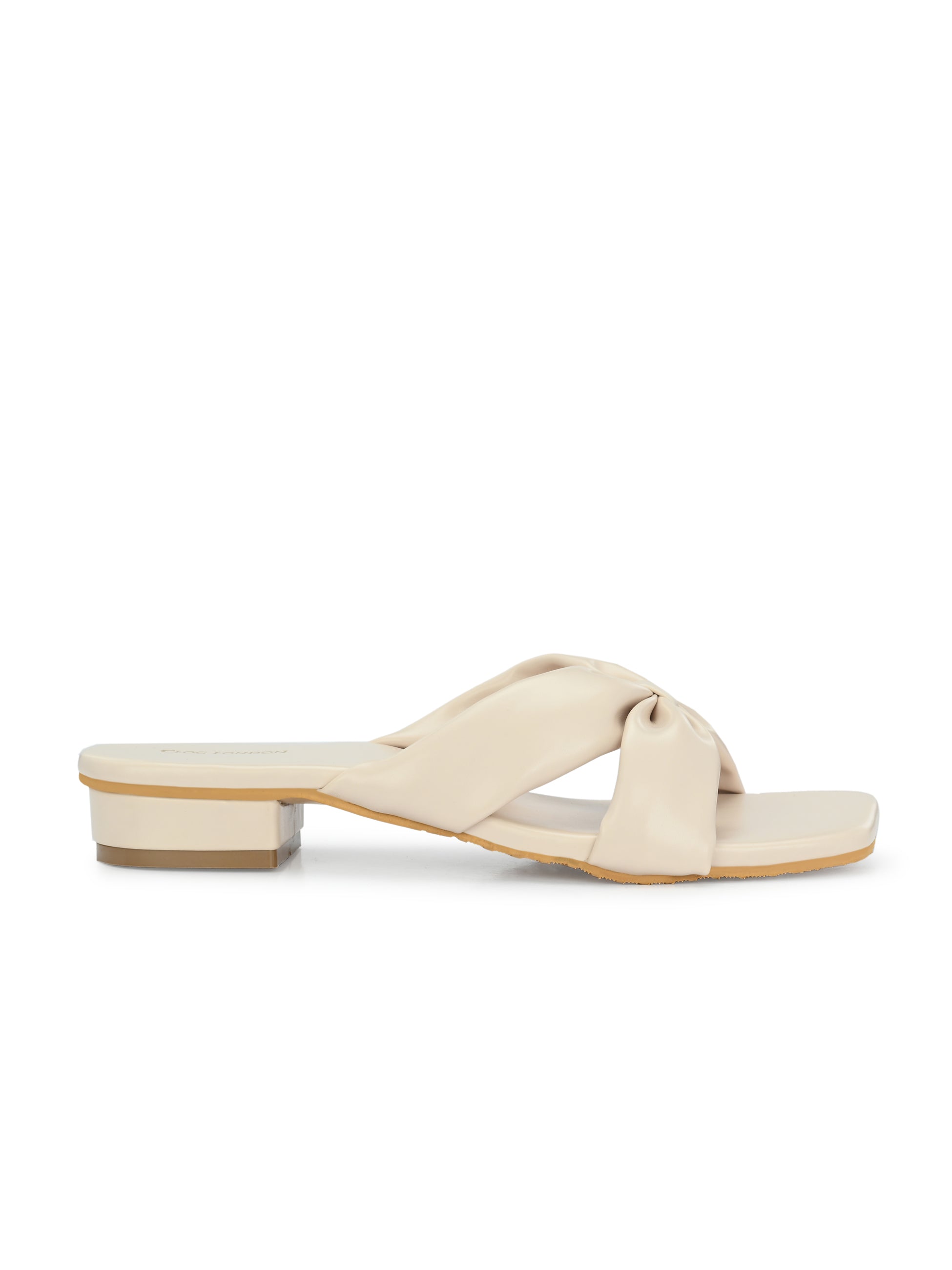 Women Off-White Strap Flats