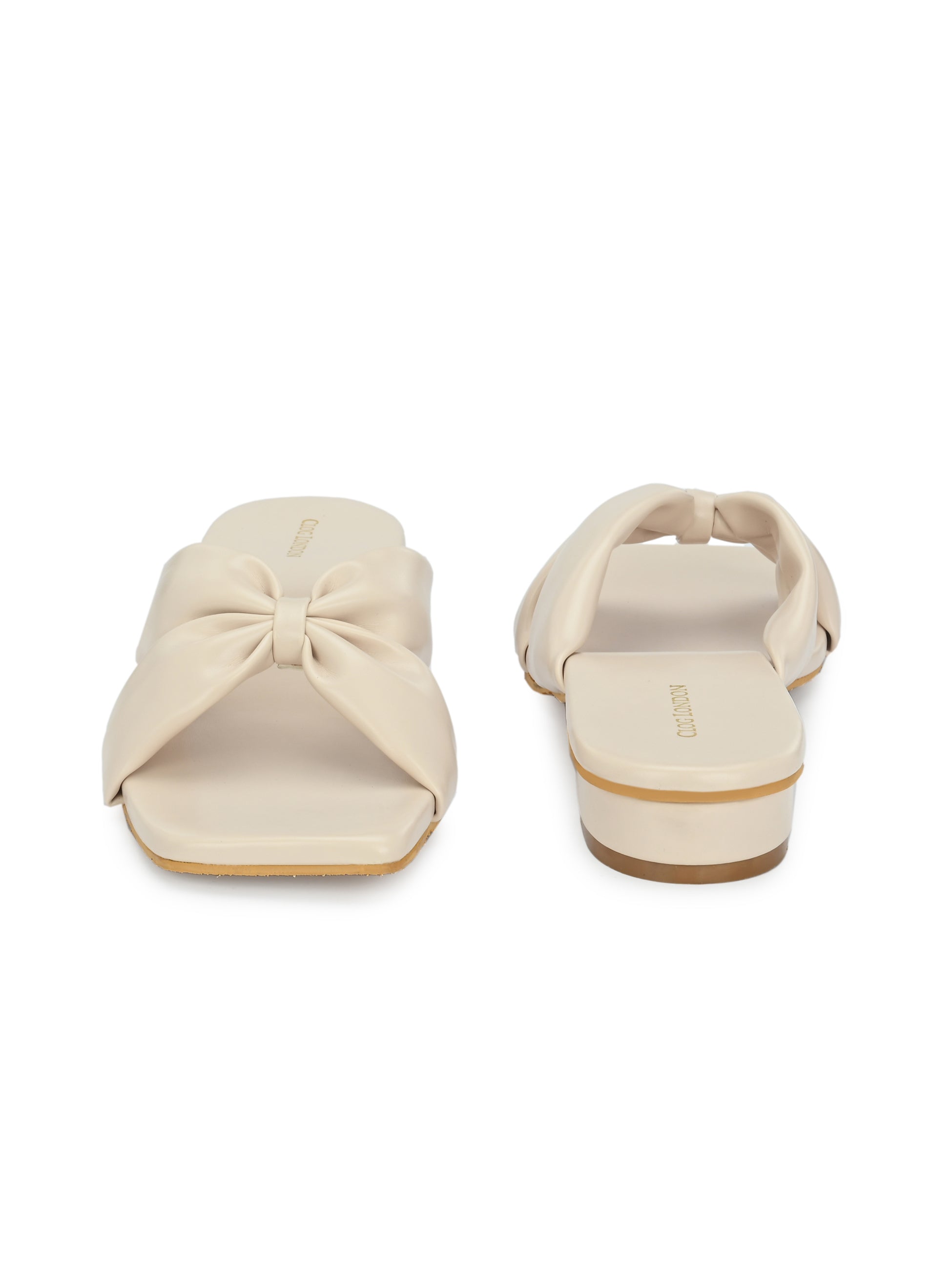 Women Off-White Strap Flats