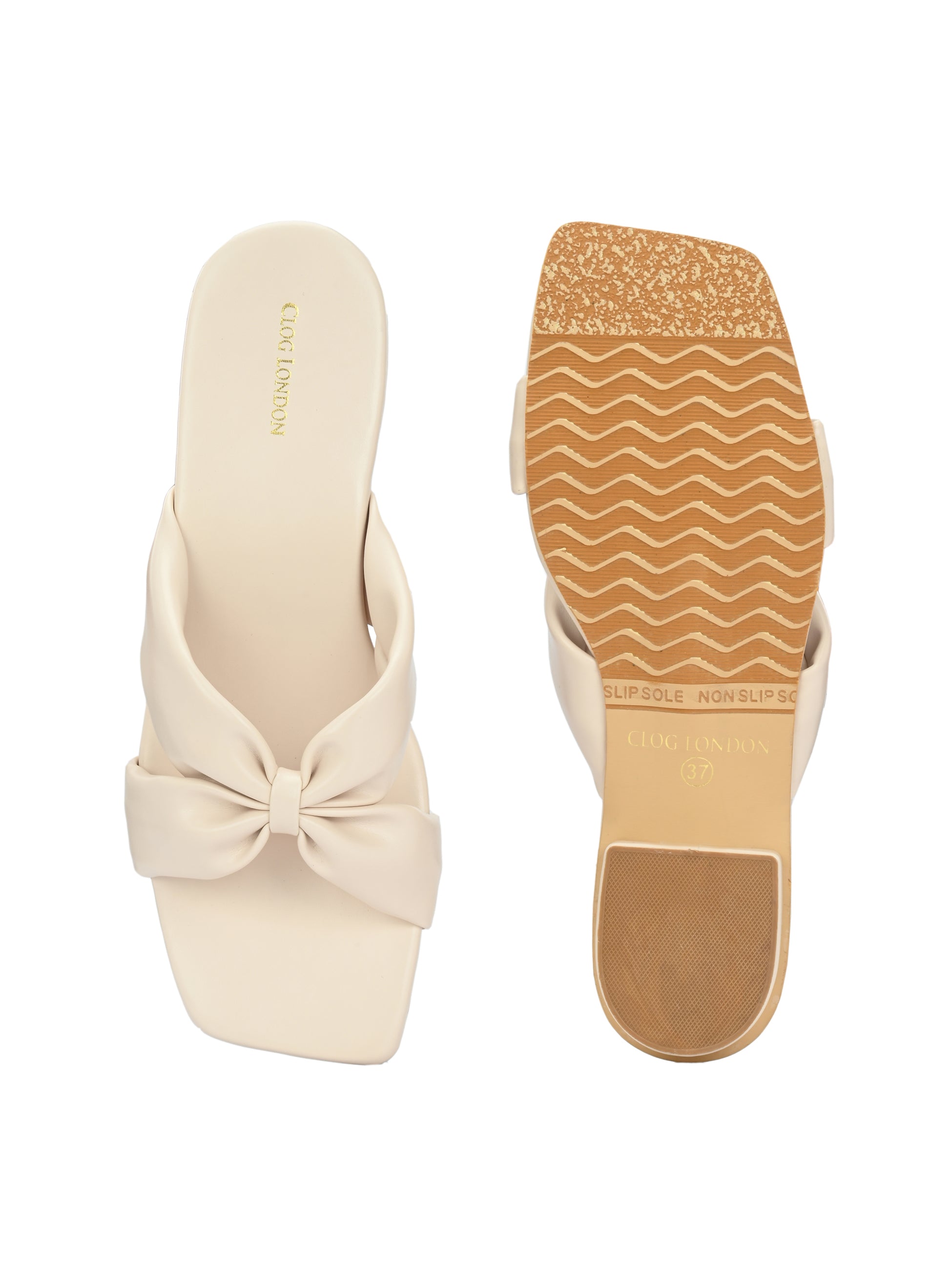 Women Off-White Strap Flats