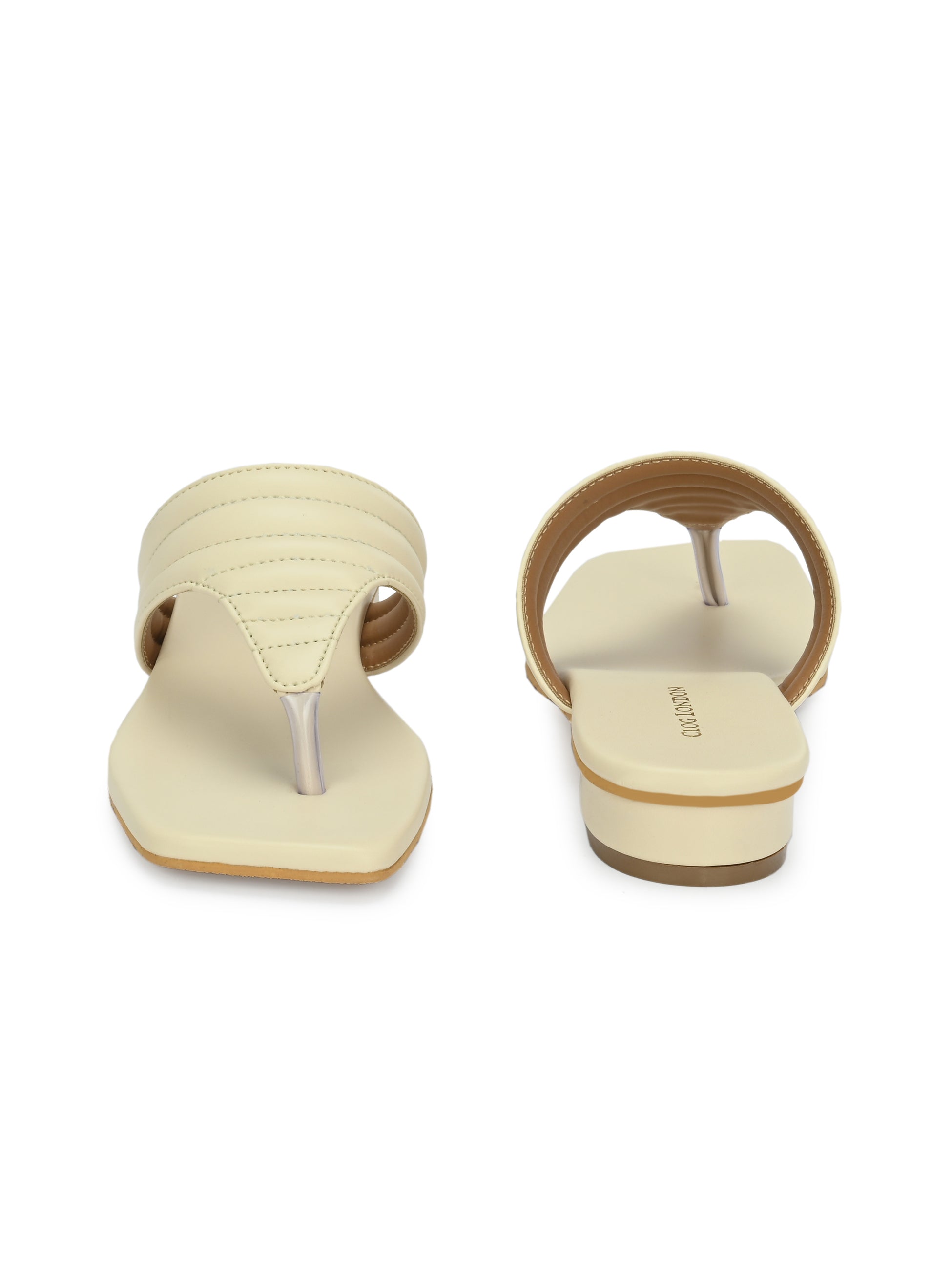 Womens Off-white One Toe Outdoor Flats & Sandals