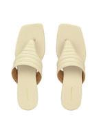 Womens Off-white One Toe Outdoor Flats & Sandals