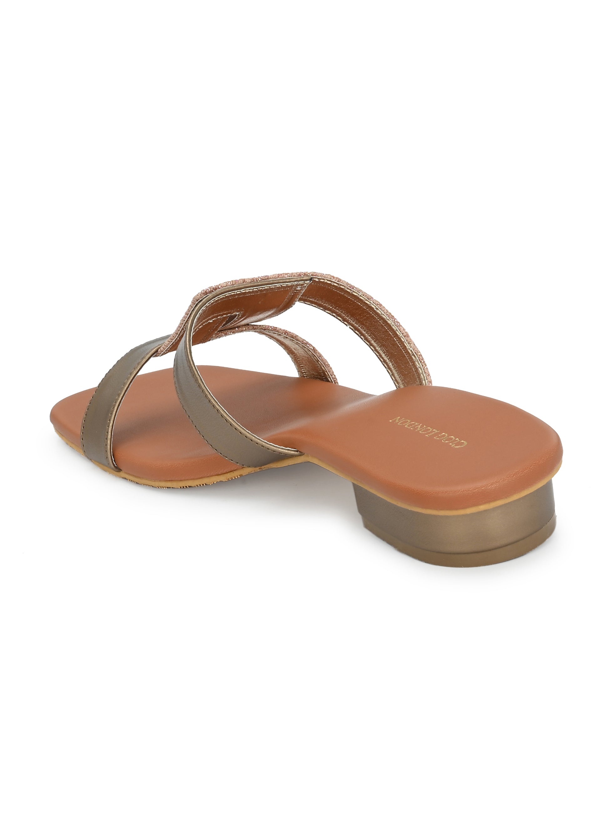Women’s Black Gold Casual Strap Flats