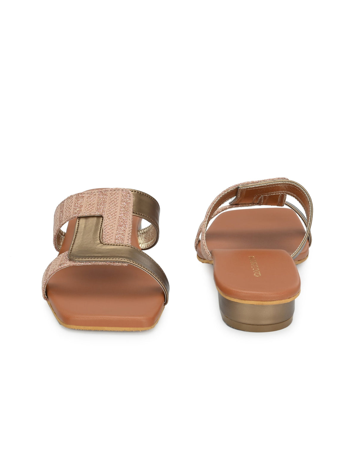 Womens Rose Gold Casual Flats & Sandals