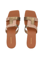 Women’s Black Gold Casual Strap Flats