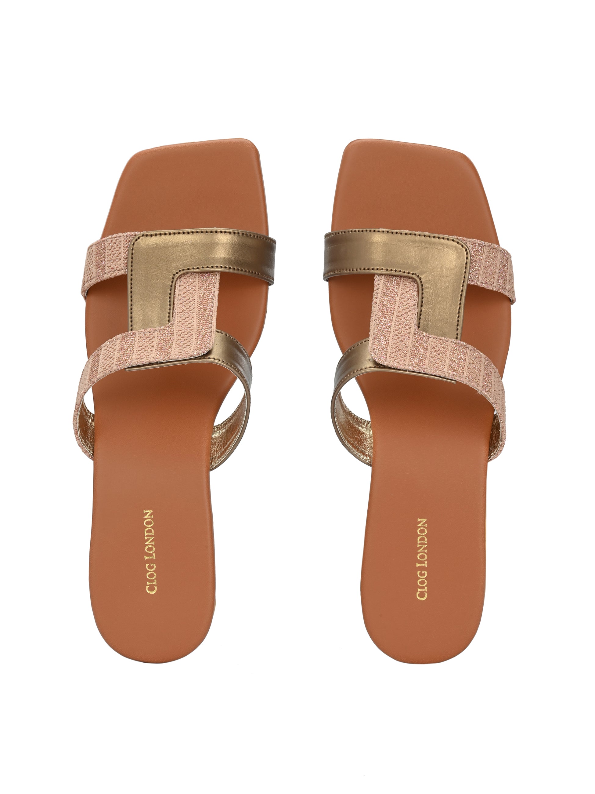 Womens Rose Gold Casual Flats & Sandals