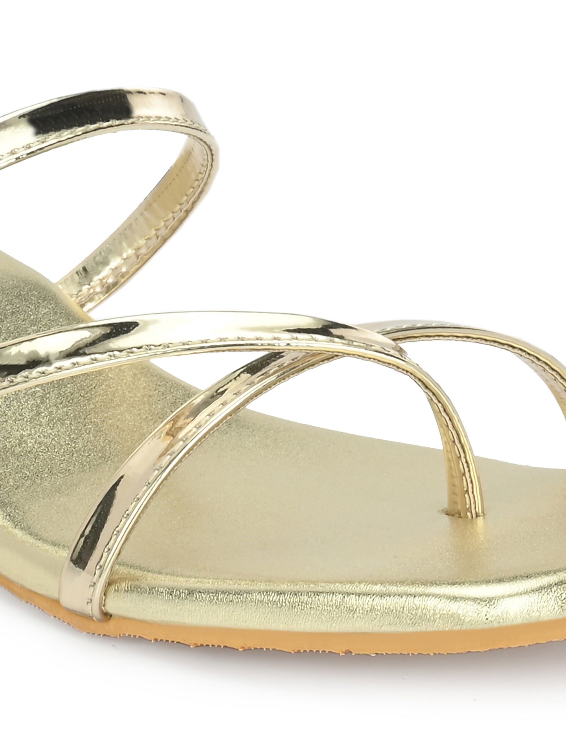 Women Gold  Slide Flats