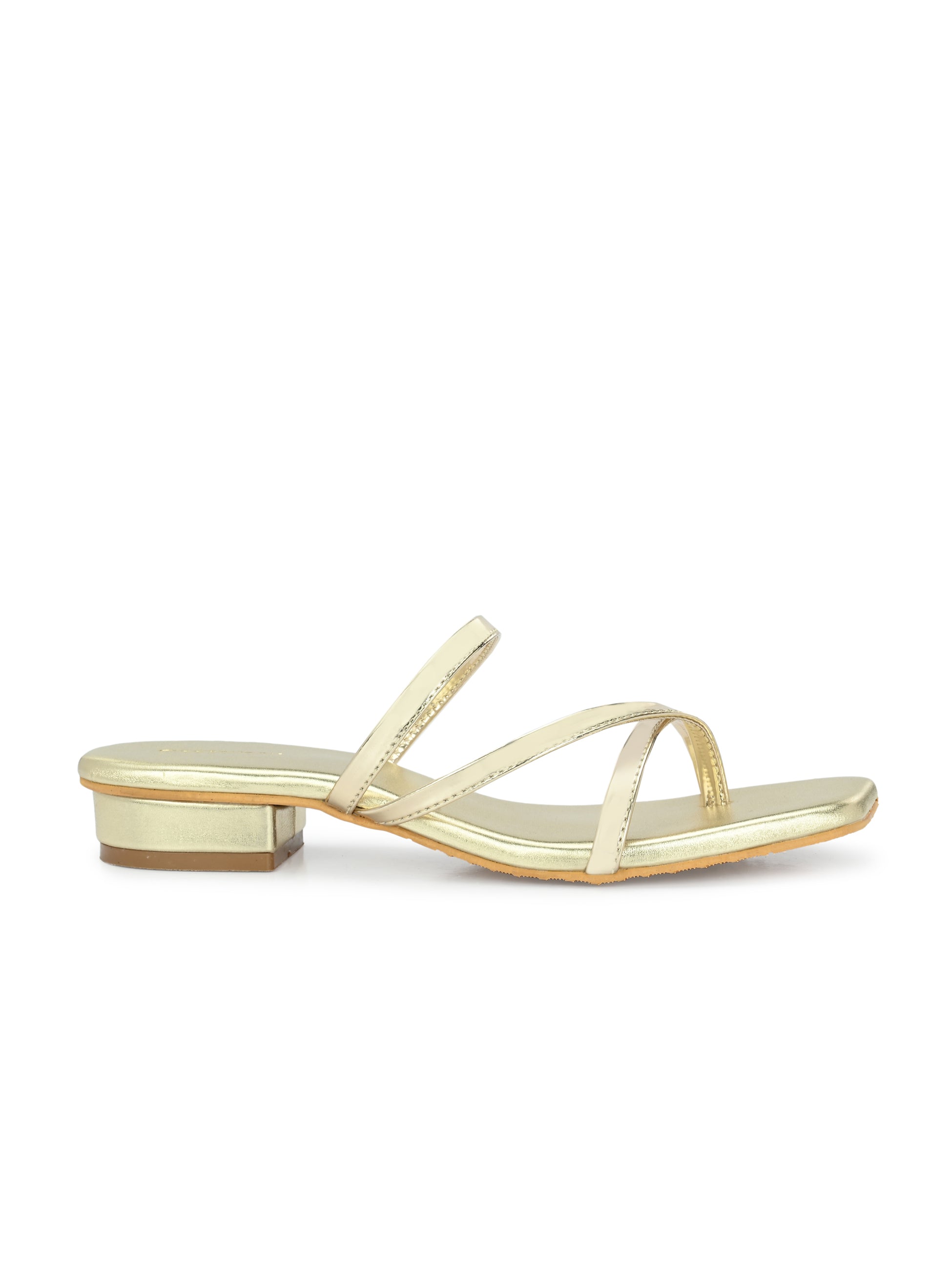 Women Gold  Slide Flats