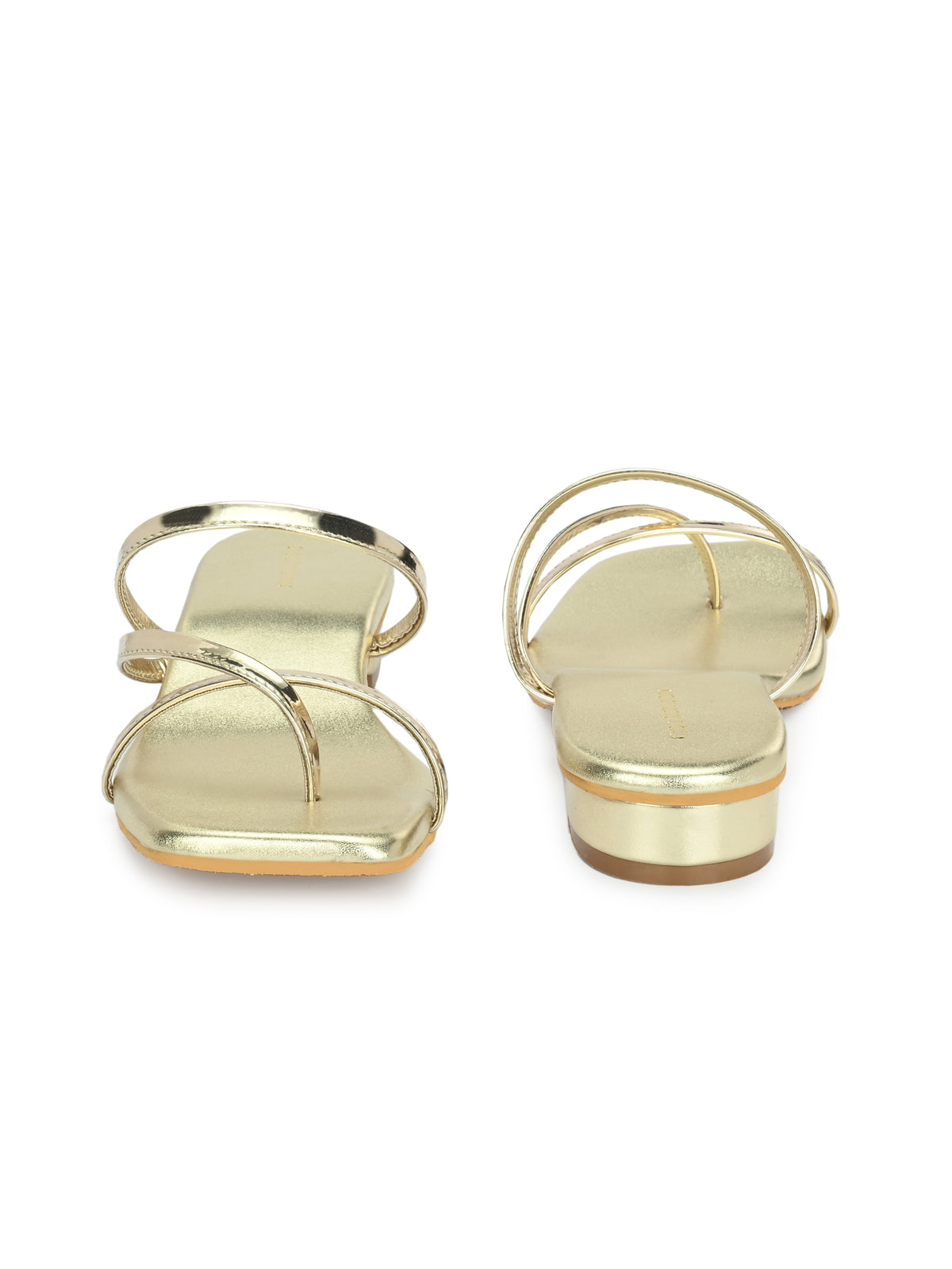 Women Gold  Slide Flats