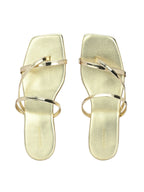 Women Gold  Slide Flats