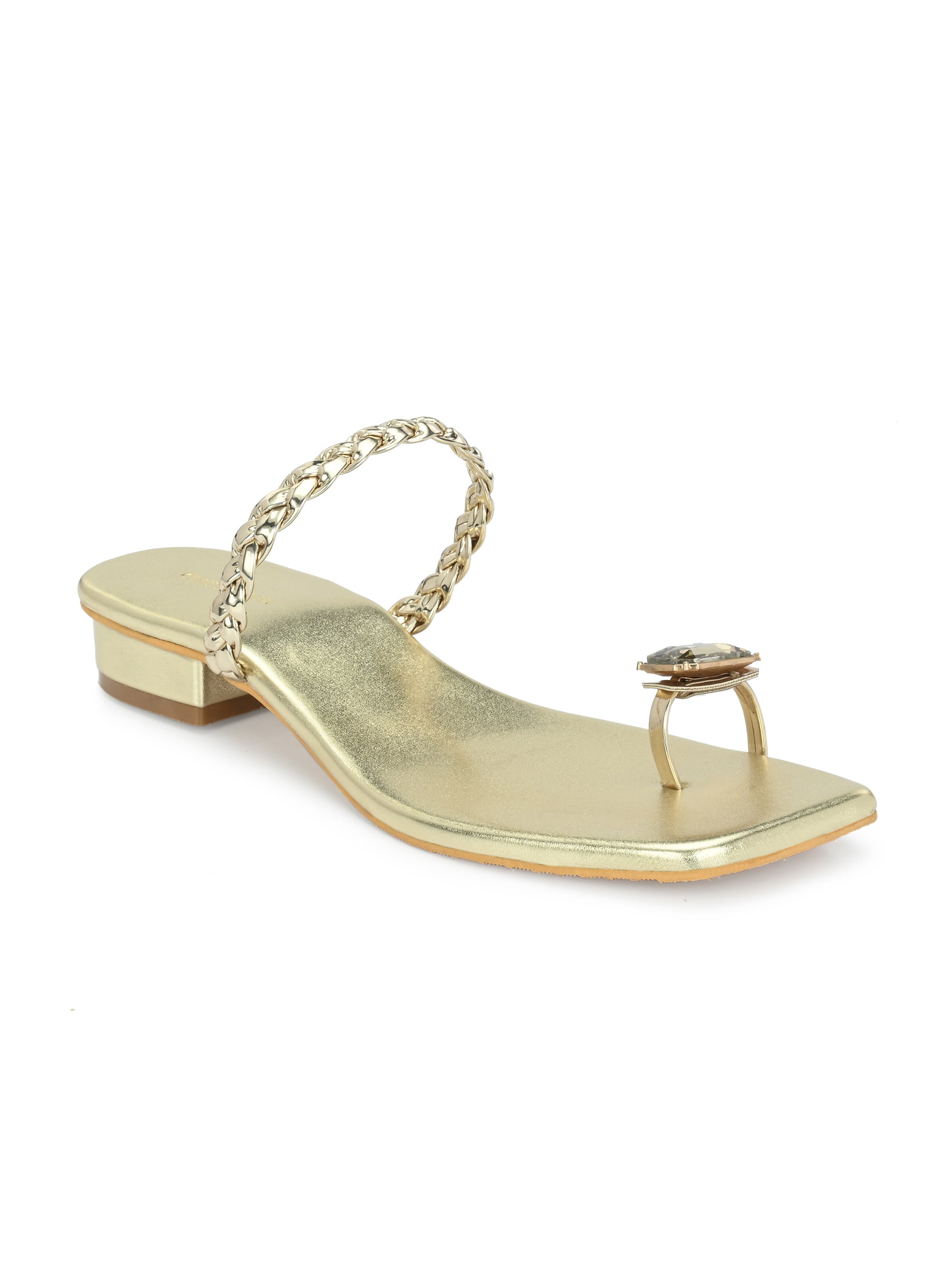 Women Gold One Toe Flats