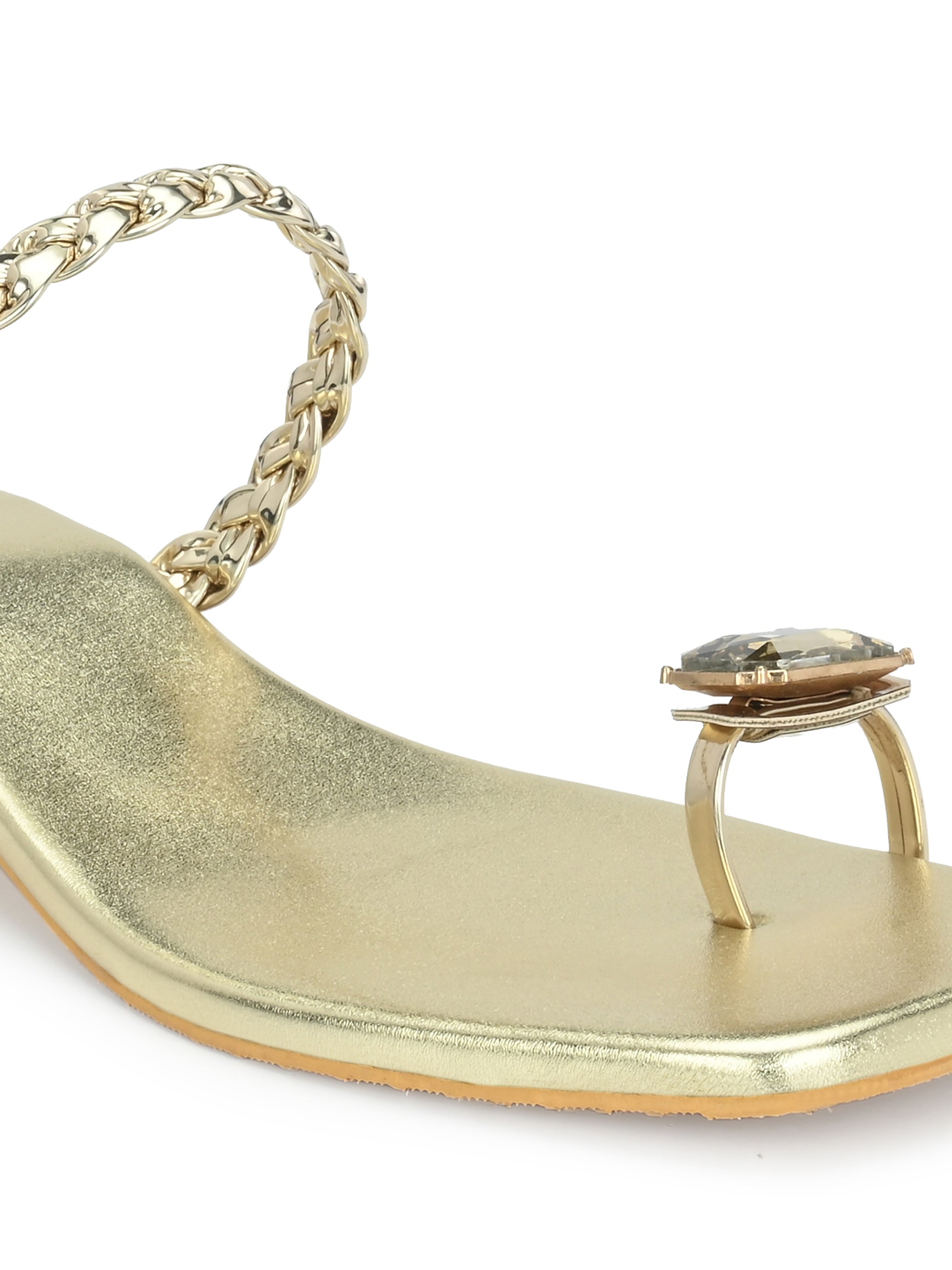 Women Gold One Toe Flats