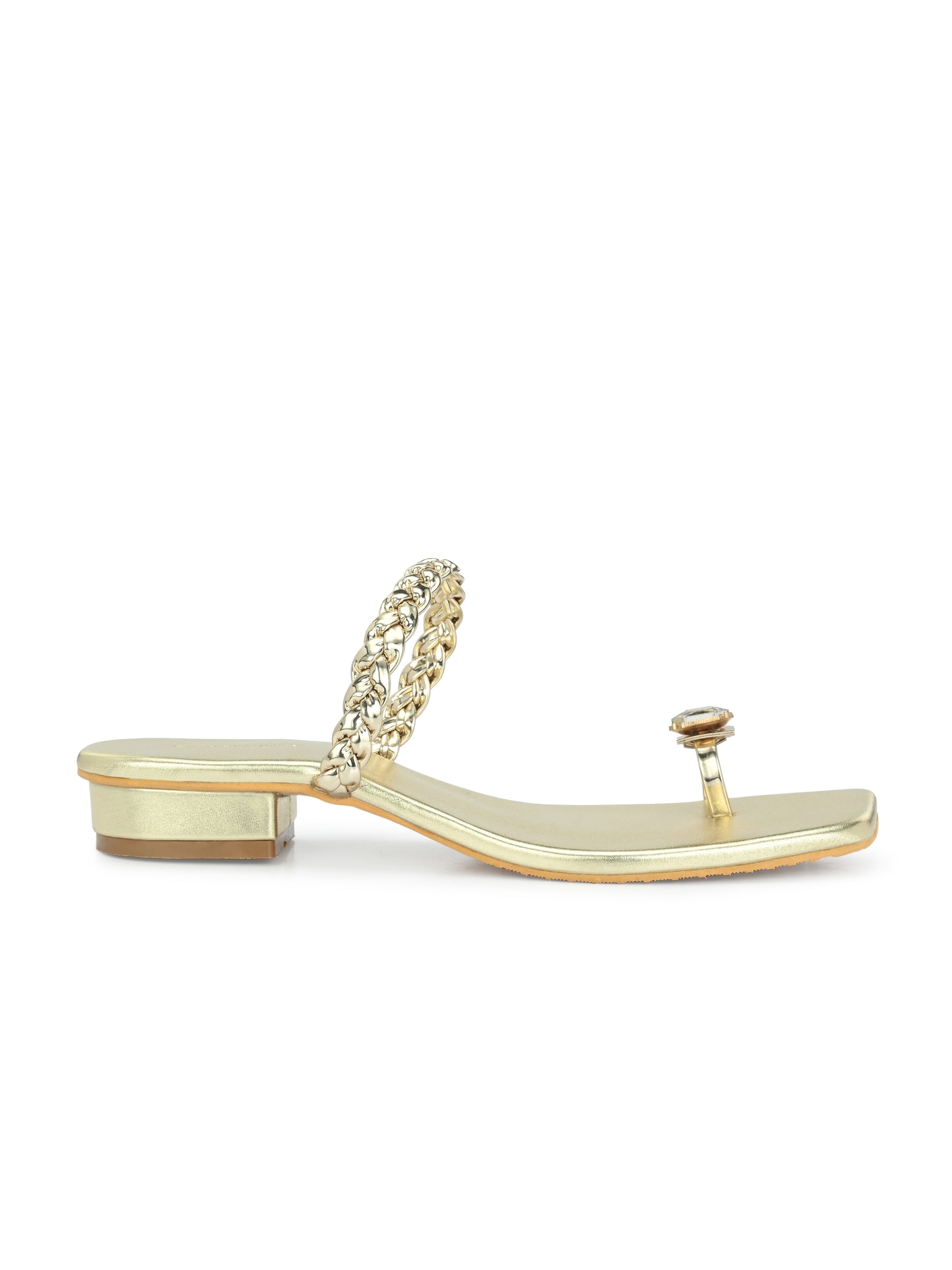 Women Gold One Toe Flats