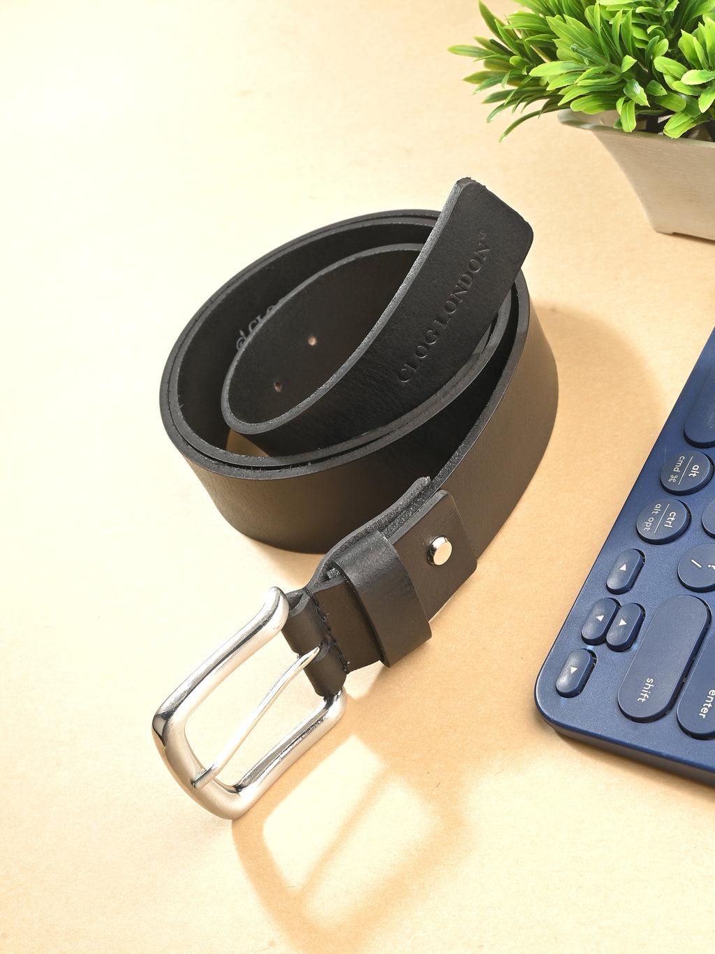 Men's Black Leather Belts for Casual