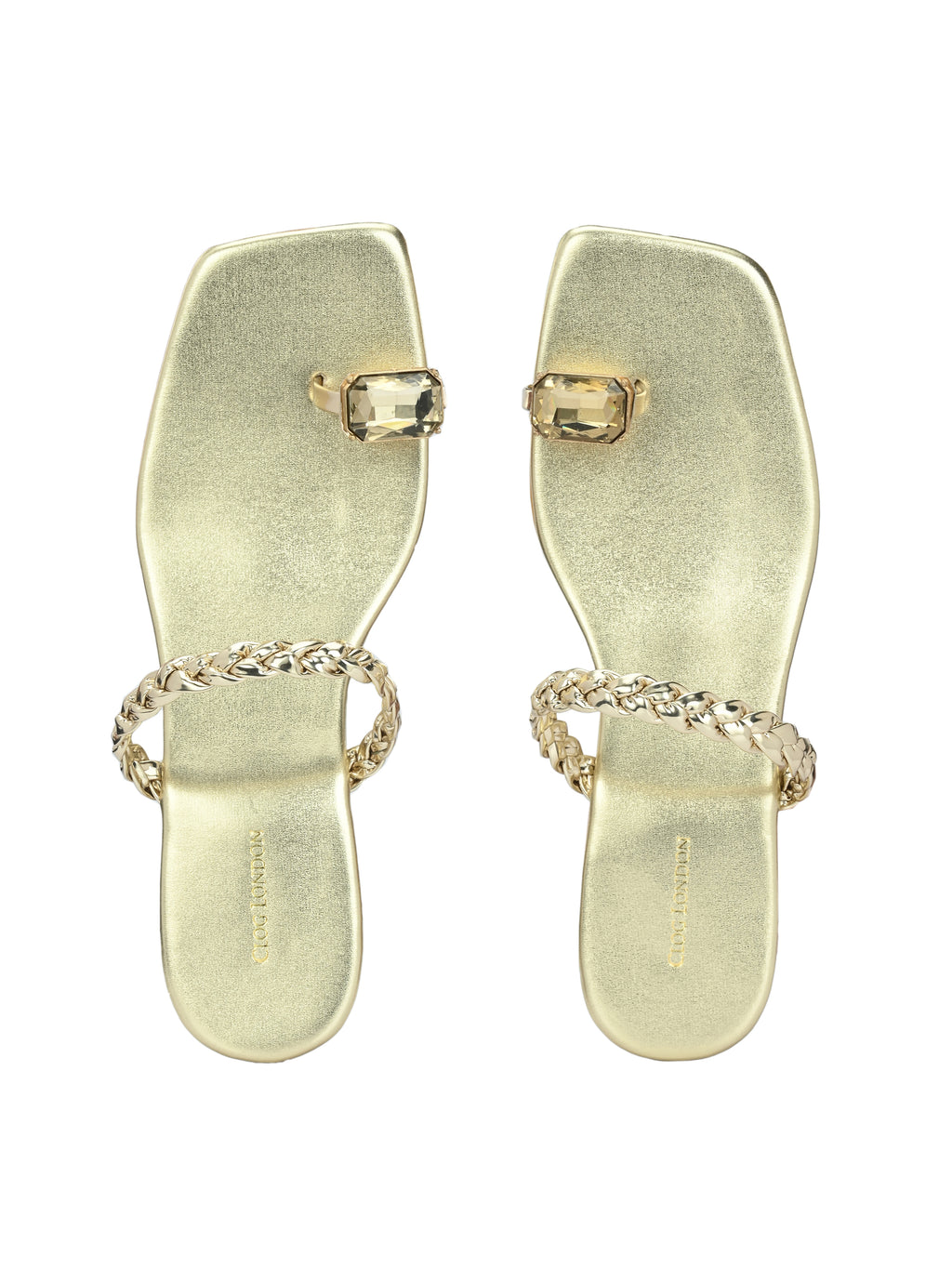 Women Gold One Toe Flats