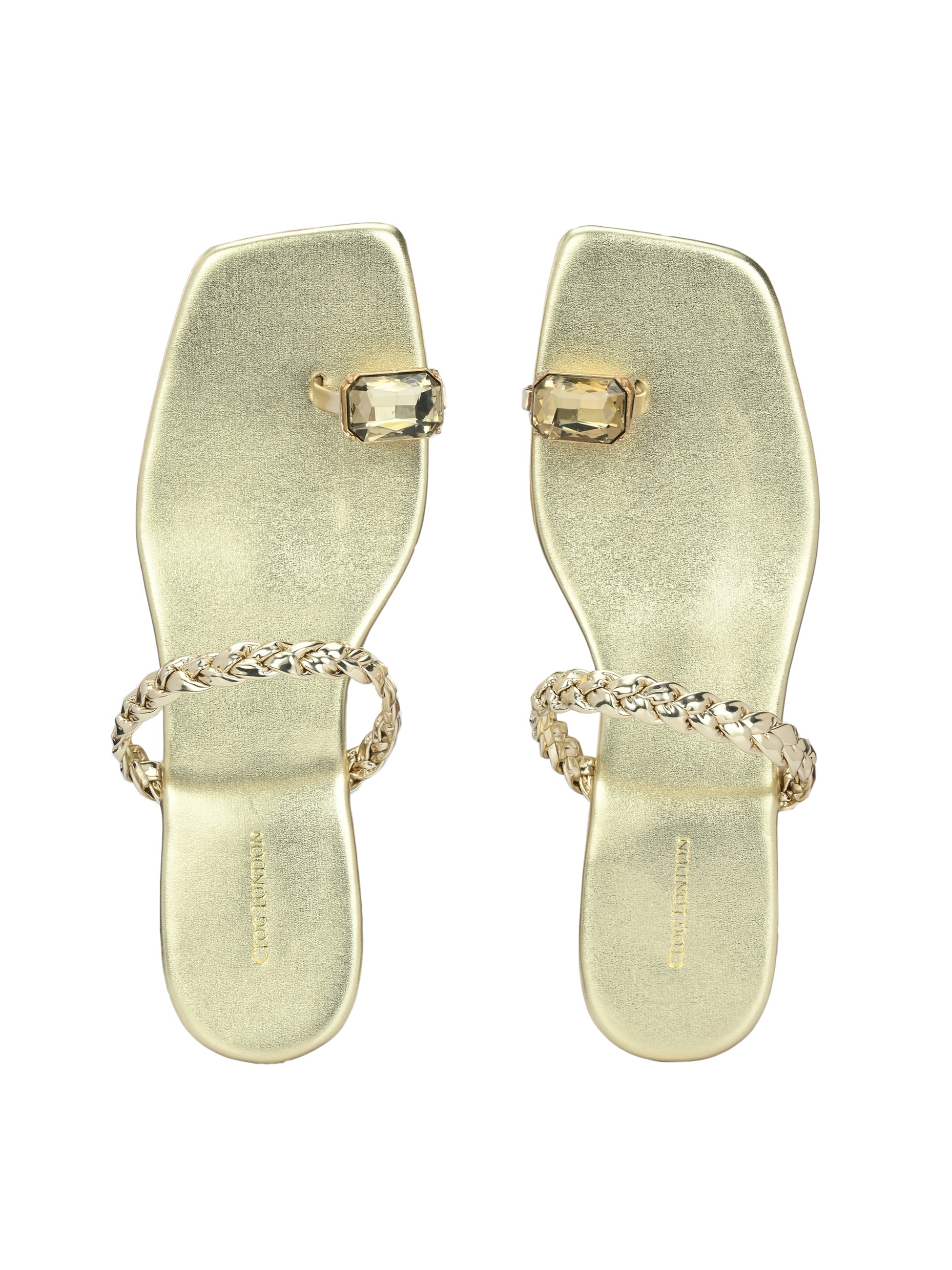 Women Gold One Toe Flats