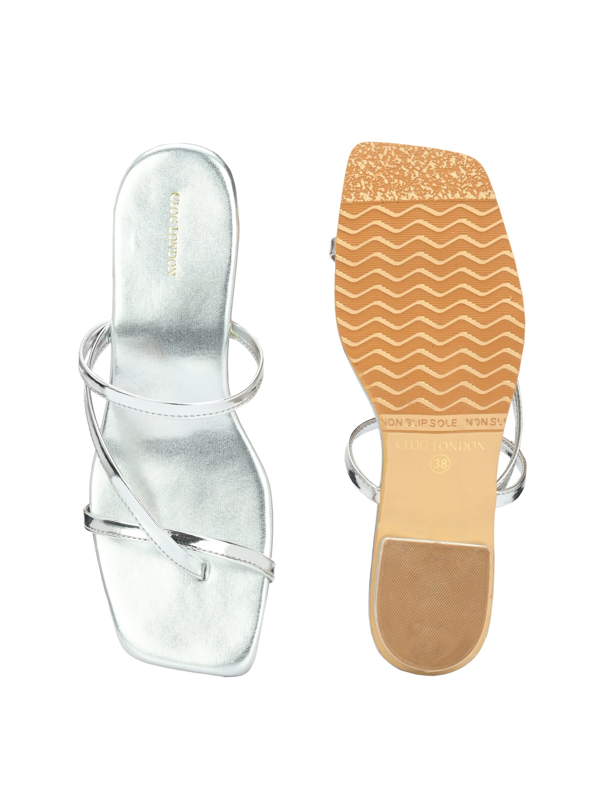 Women Gold  Slide Flats