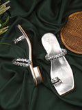 Womens Silver Toe Ring Flats & Sandals