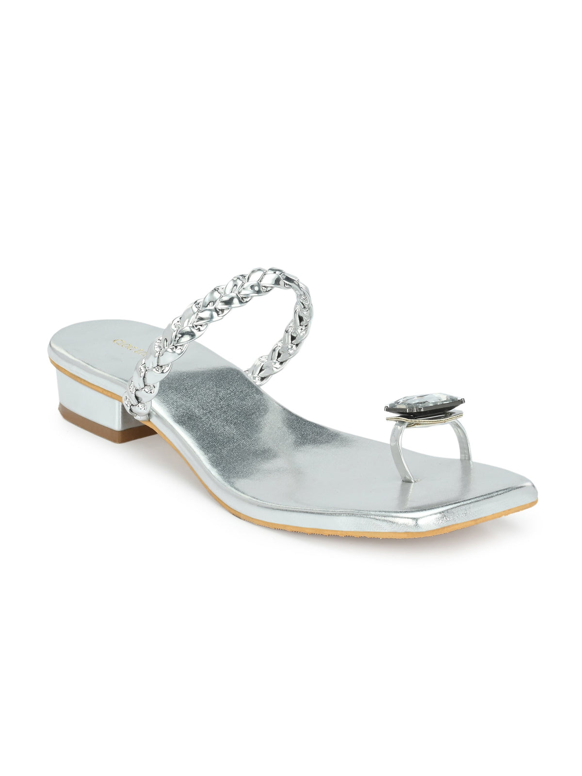 Womens Silver Toe Ring Flats & Sandals