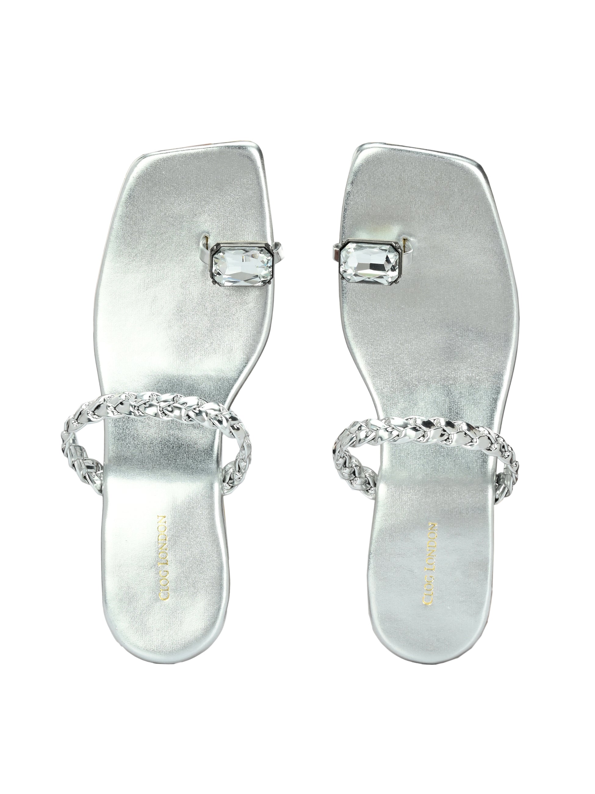 Womens Silver Toe Ring Flats & Sandals