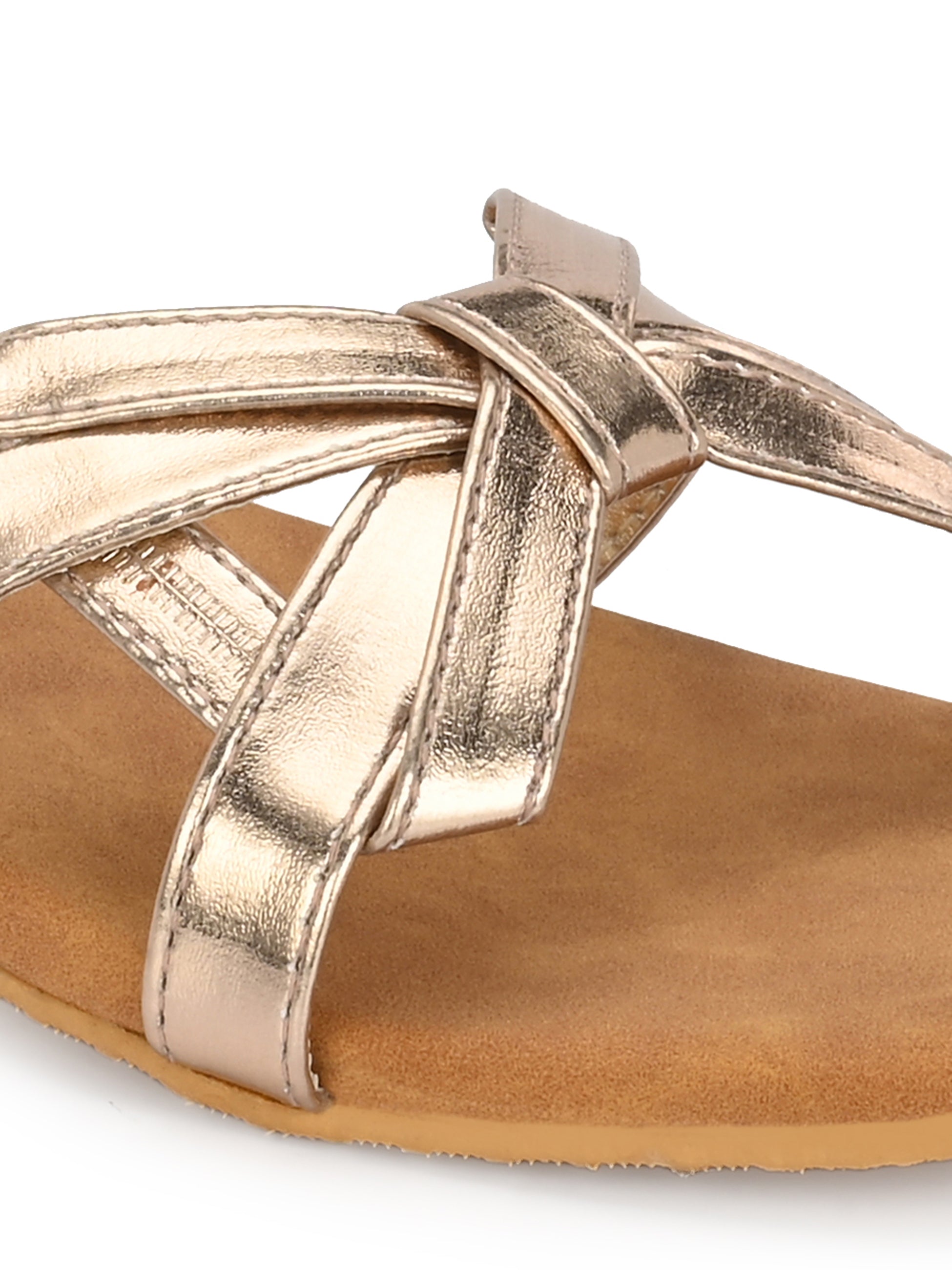 Women Copper Slip‑On Flats