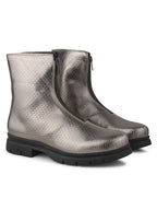 Women Grey Front Zip Boots