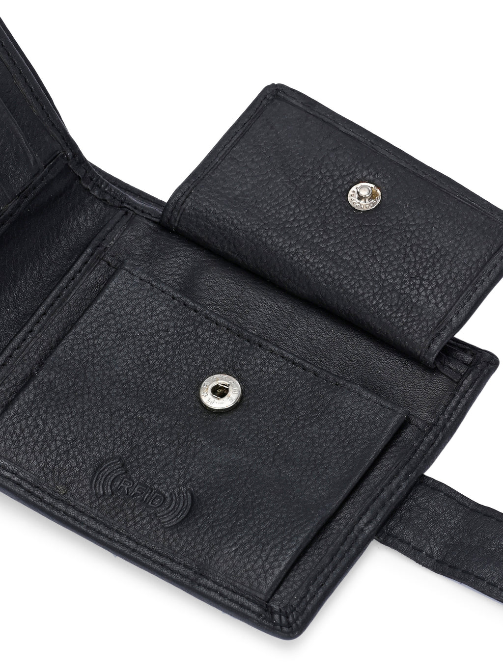 Bifold Black Leather Wallet for Men's