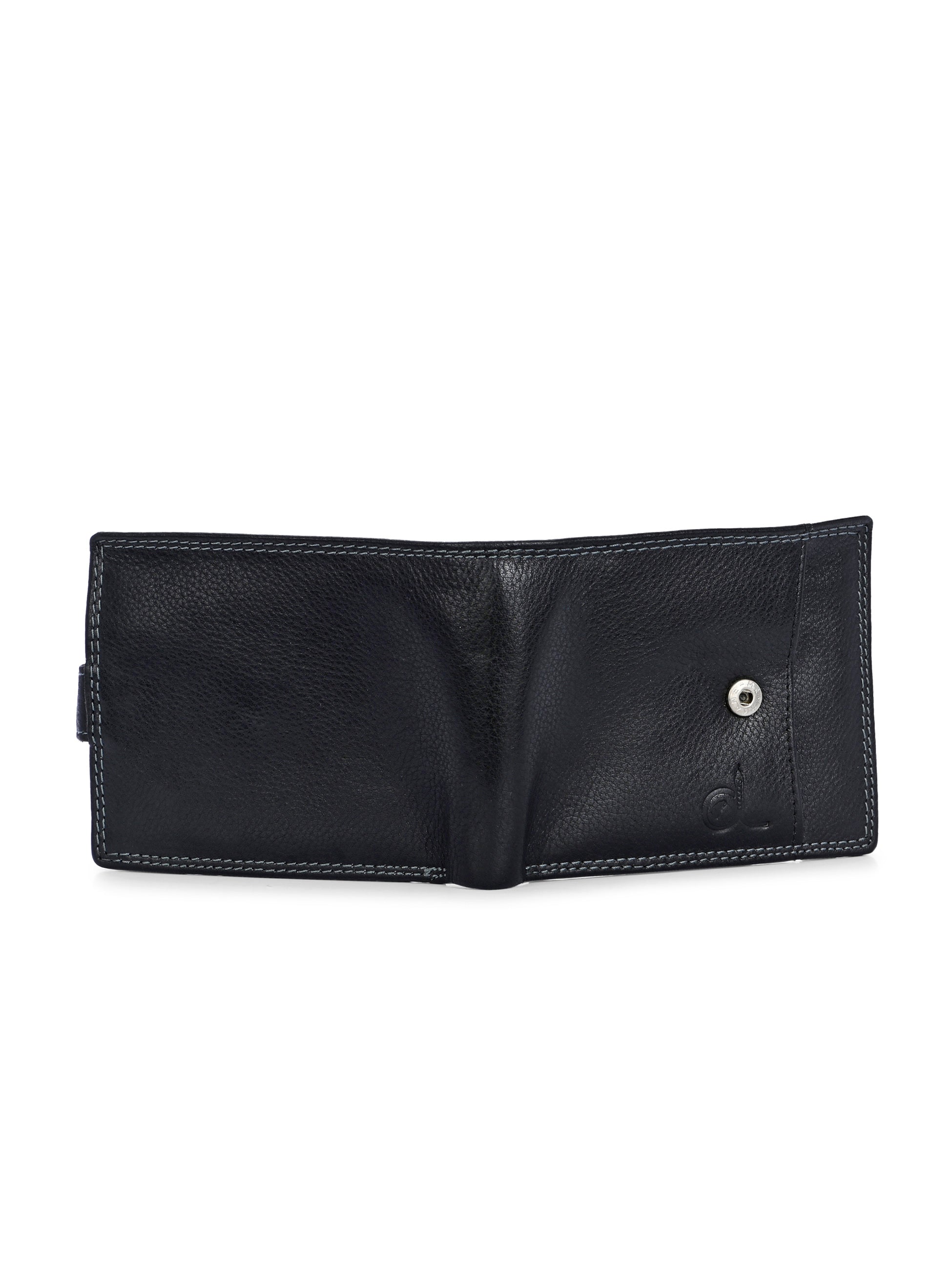 Bifold Black Leather Wallet for Men's