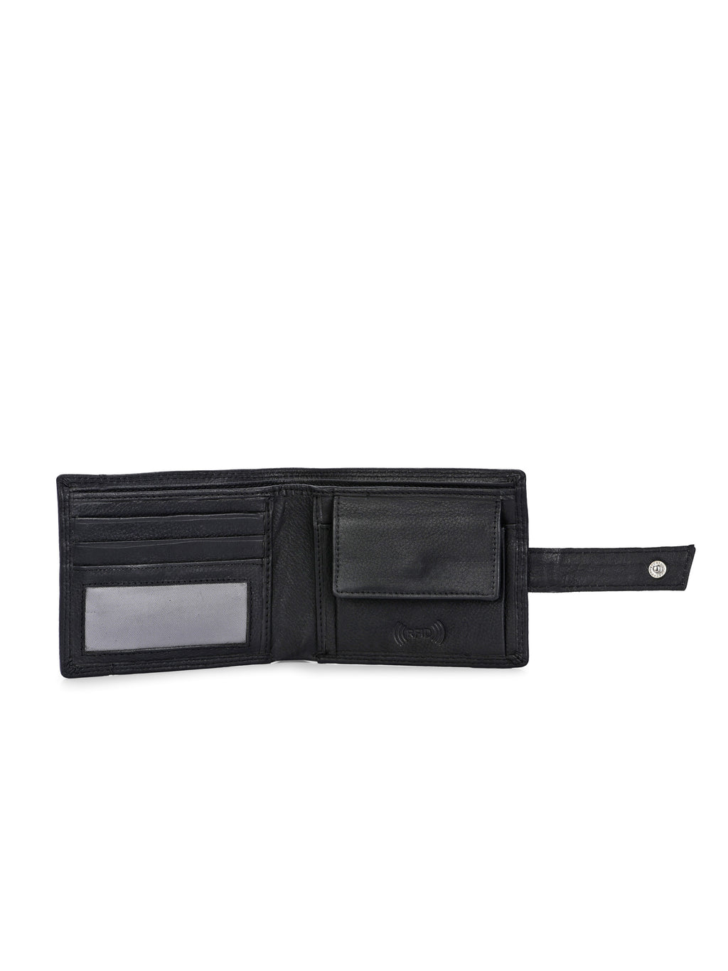 Bifold Black Leather Wallet for Men's