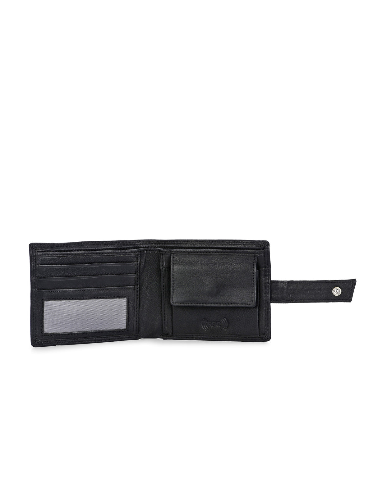 Bifold Black Leather Wallet for Men's