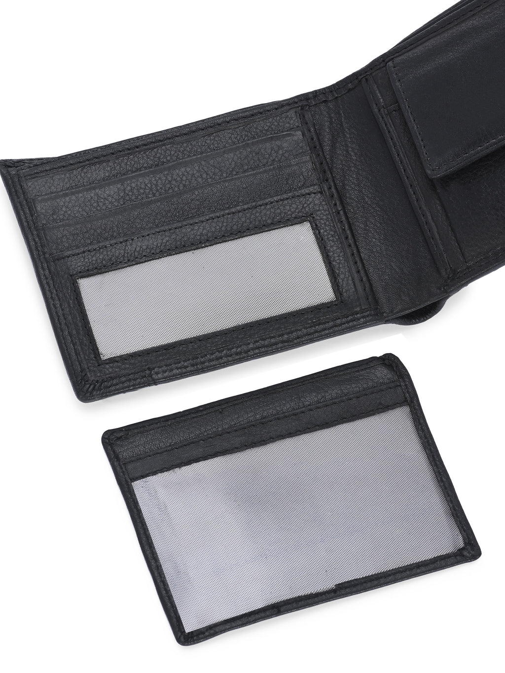 Bifold Black Leather Wallet for Men's