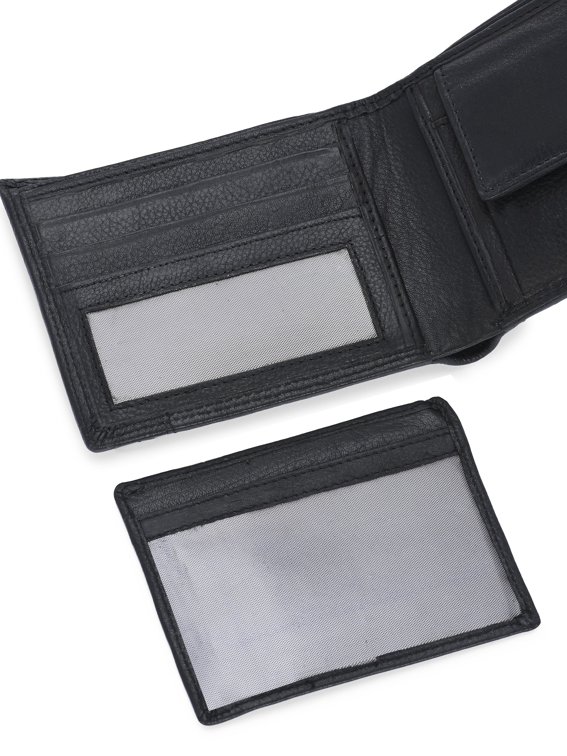 Bifold Black Leather Wallet for Men's