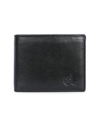 Men's Black Solid Flap Closure Two-Fold Wallet
