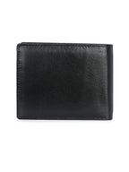 Men's Black Solid Flap Closure Two-Fold Wallet