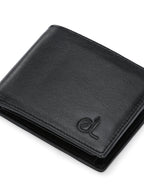 Men's Black Solid Flap Closure Two-Fold Wallet