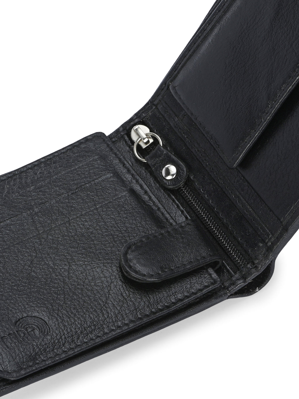 Men's Black Solid Flap Closure Two-Fold Wallet