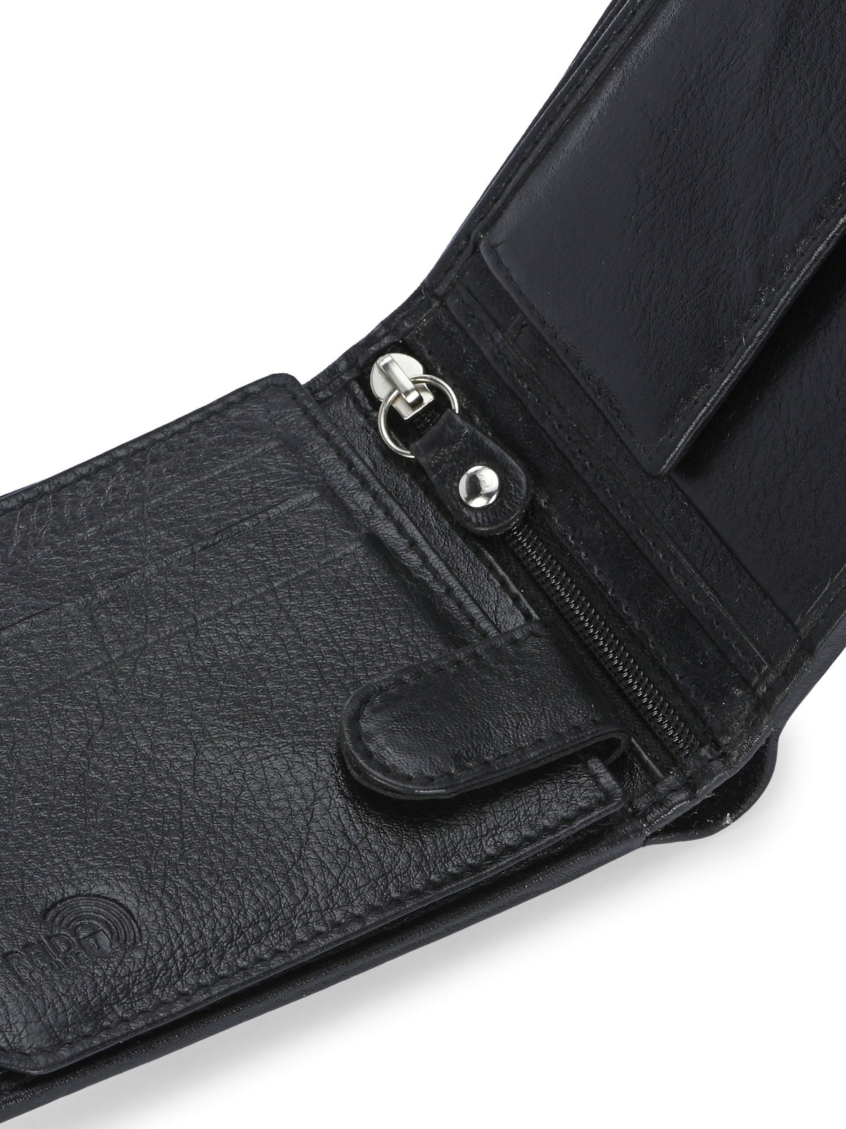 Men's Black Solid Flap Closure Two-Fold Wallet