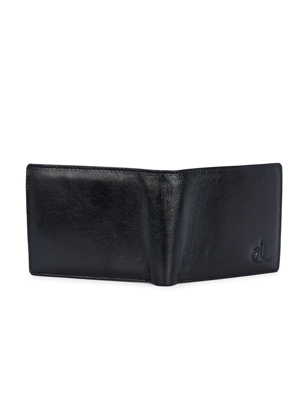 Men's Black Solid Flap Closure Two-Fold Wallet